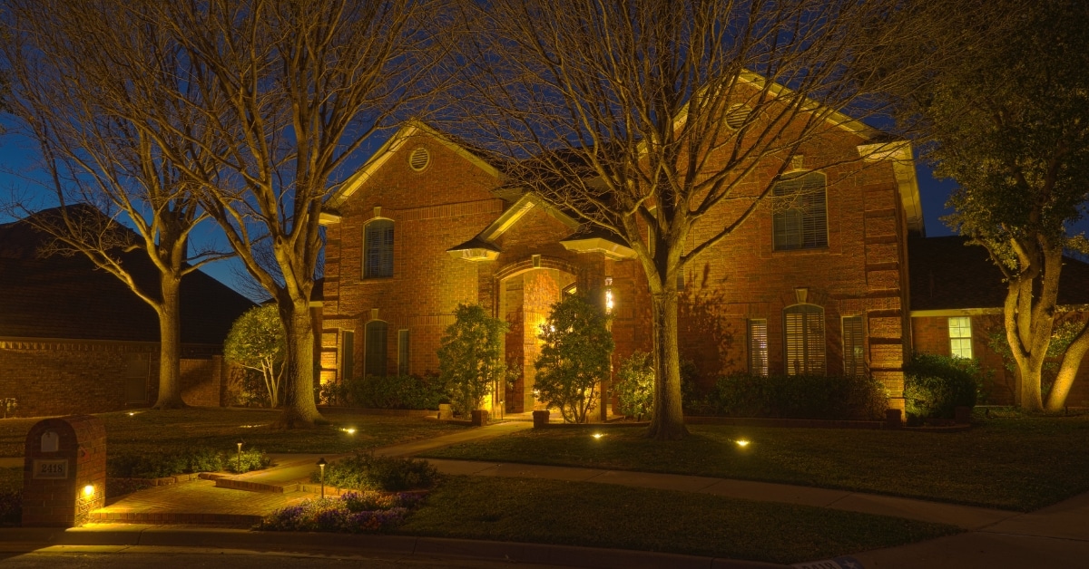 Elegant outdoor landscape lighting in Minnesota home